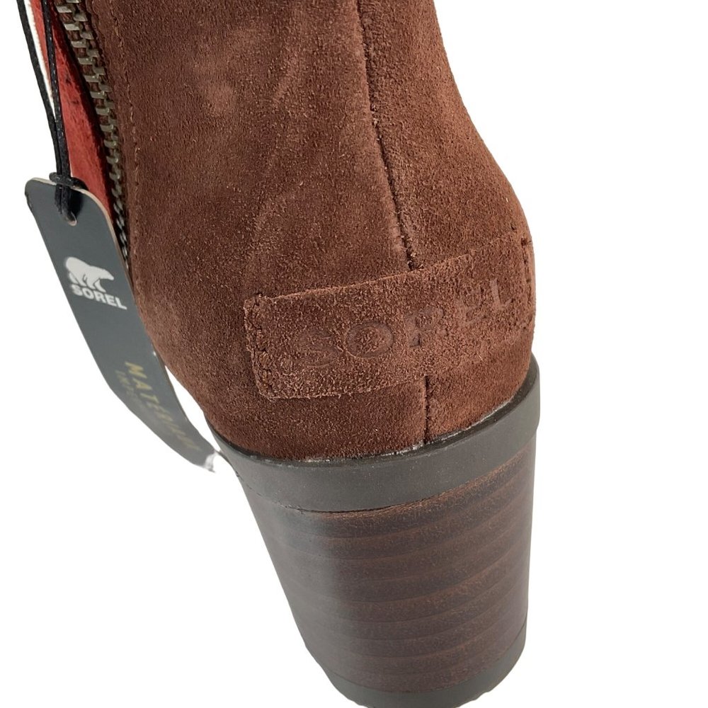 Sorel Boots Women's Size 6.5 Cate Bootie Carnelian Red Leather side zip $180 - Picture 14 of 14